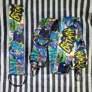 Hand Crafted Batman Multi-Color Comic Laptop Bag Guitar Strap And Fob CNC NWT